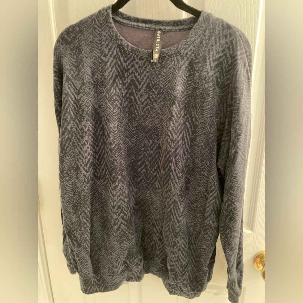 Athleta Gray and Black Crewneck Sweatshirt Size Small